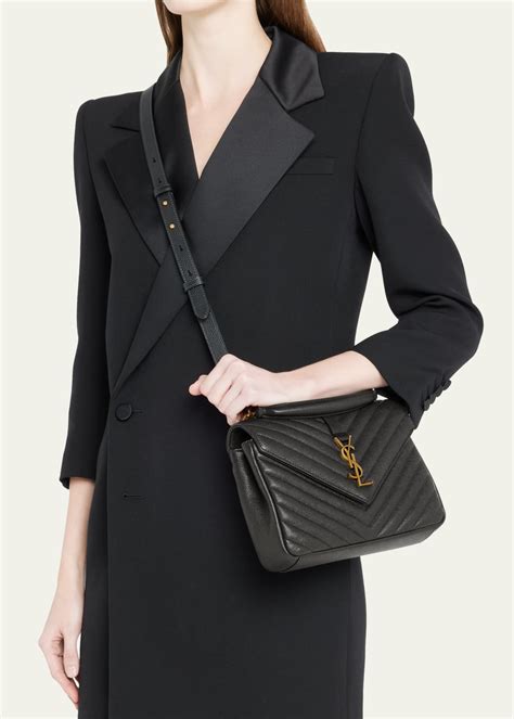 Saint Laurent College Medium Flap YSL Shoulder 